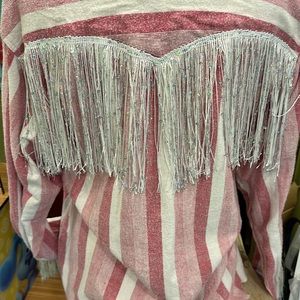 Vintage Wrangler pearl snap with sequin fringe
